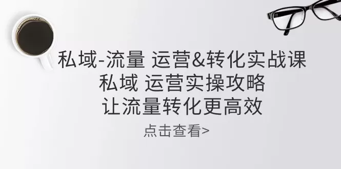 私域-流量 运营&转化实操课：私域 运营实操攻略 让流量转化更高效 - 淘客掘金网-淘客掘金网