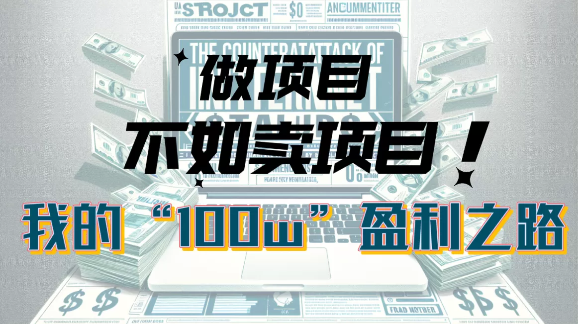 为什么做项目不如卖项目？我的100W+盈利之路 - 淘客掘金网-淘客掘金网