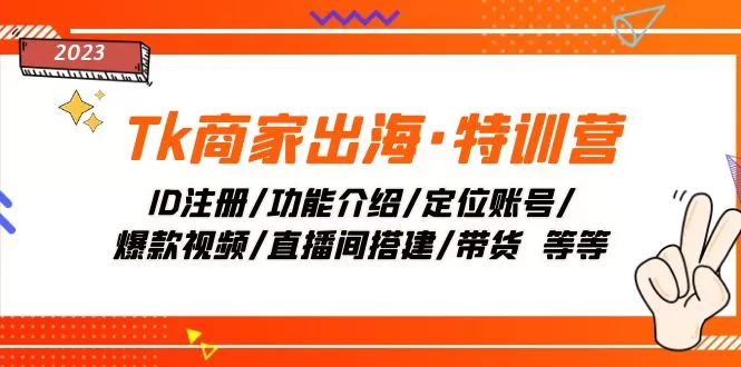 Tk商家出海·特训营：ID注册/功能介绍/定位账号/爆款视频/直播间搭建/带货. - 淘客掘金网-淘客掘金网