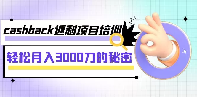 （7765期）cashback返利项目培训：轻松月入3000刀的秘密（8节课） - 淘客掘金网-淘客掘金网