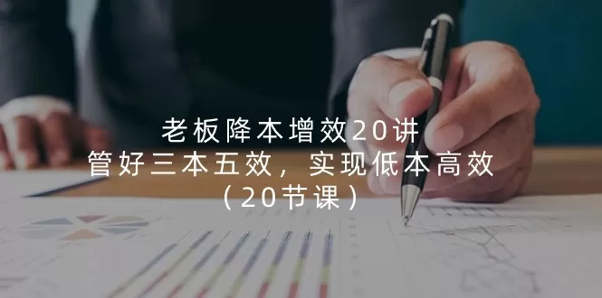 老板 降本增效20讲，管好 三本五效，实现低本高效（20节课） - 淘客掘金网-淘客掘金网