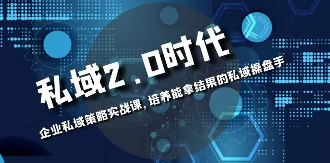 私域-2.0时代：企业私域策略实战课，培养能拿结果的私域操盘手 - 淘客掘金网-淘客掘金网