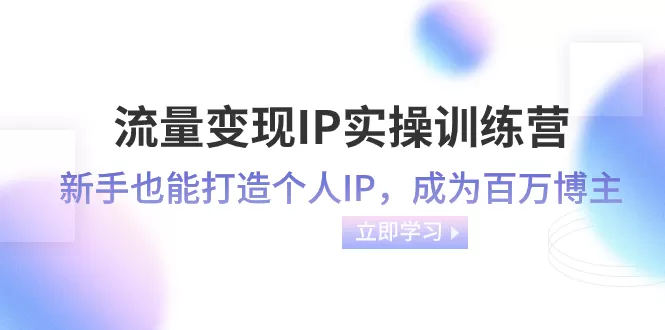 流量变现-IP实操训练营：新手也能打造个人IP，成为百万 博主（46节课） - 淘客掘金网-淘客掘金网