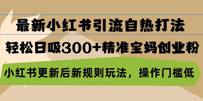 最新小红书引流自热打法，轻松日吸300+精准宝妈创业粉，小红书更新后新… - 淘客掘金网-淘客掘金网