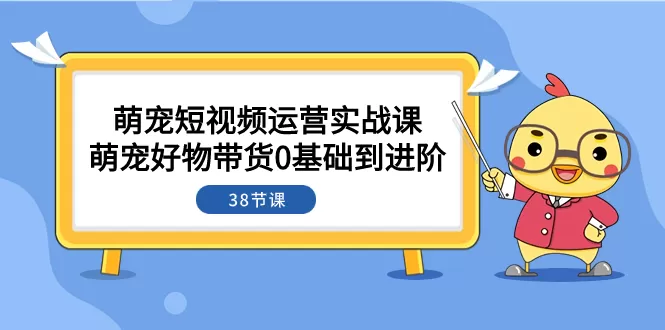 萌宠·短视频运营实战课：萌宠好物带货0基础到进阶（38节课） - 淘客掘金网-淘客掘金网