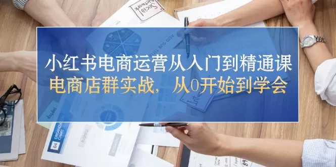 小红书电商运营从入门到精通课，电商店群实战，从0开始到学会 - 淘客掘金网-淘客掘金网