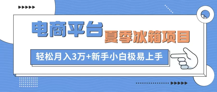 电商平台夏季冰箱项目，轻松月入3万+，新手小白极易上手 - 淘客掘金网-淘客掘金网