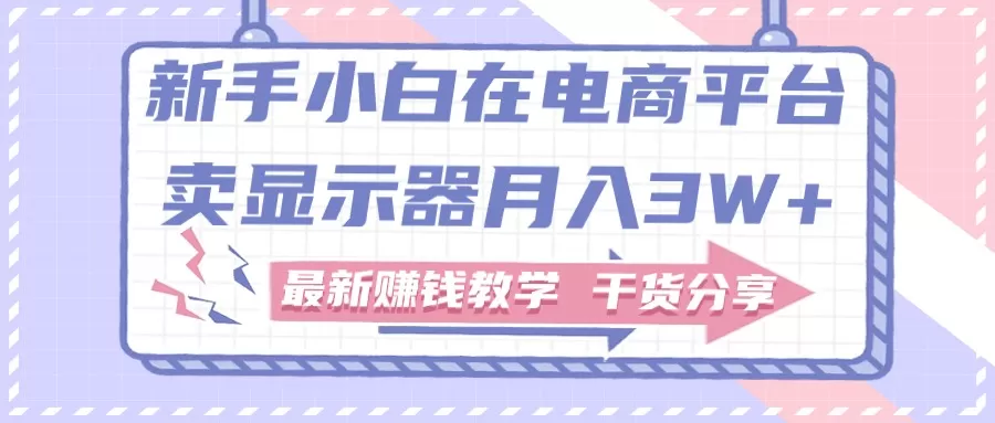 新手小白如何做到在电商平台卖显示器月入3W+，最新赚钱教学干货分享 - 淘客掘金网-淘客掘金网