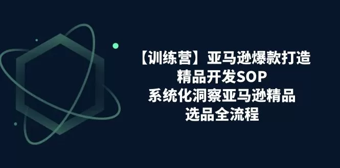 【训练营】亚马逊爆款打造之精品开发SOP，系统化洞察亚马逊精品选品全流程 - 淘客掘金网-淘客掘金网