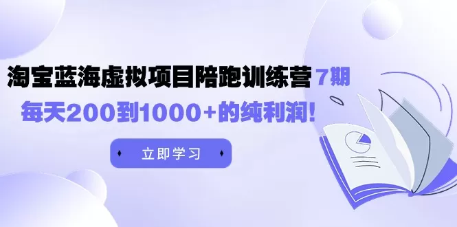 黄岛主《淘宝蓝海虚拟项目陪跑训练营7期》每天200到1000+的纯利润 - 淘客掘金网-淘客掘金网