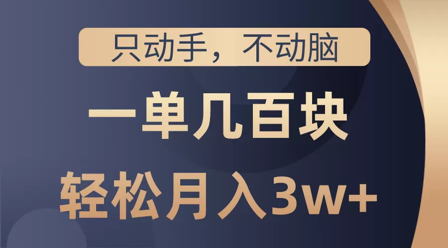 只动手不动脑，一单几百块，轻松月入3w+，看完就能直接操作，详细教程 - 淘客掘金网-淘客掘金网