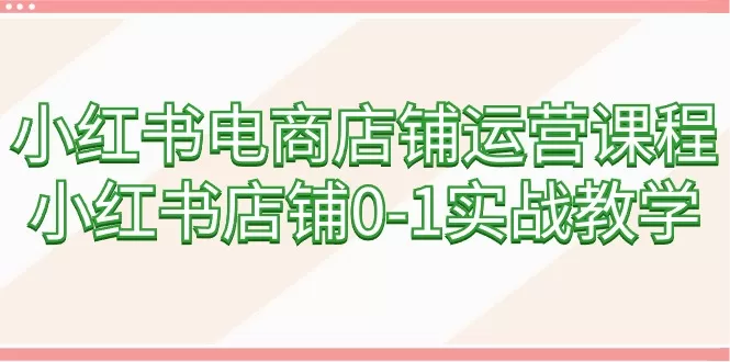 小红书电商店铺运营课程，小红书店铺0-1实战教学（60节课） - 淘客掘金网-淘客掘金网