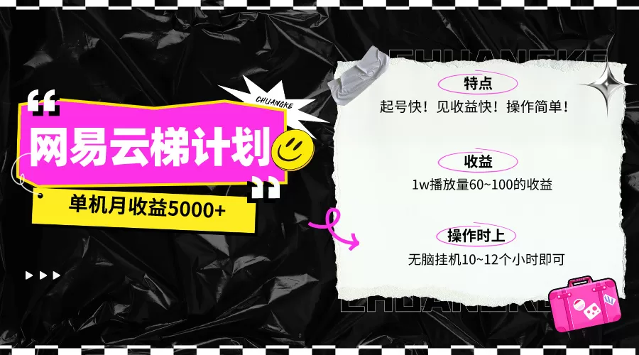 最新网易云梯计划网页版，单机月收益5000+！可放大操作 - 淘客掘金网-淘客掘金网