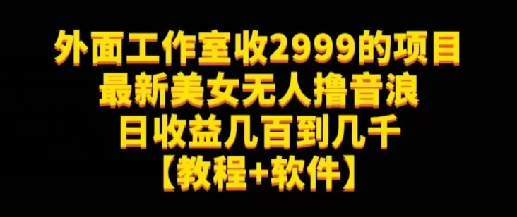 外面工作室收2999的项目最新美女无人撸音浪日收益几百到几千【教程+软件】（仅揭秘） - 淘客掘金网-淘客掘金网