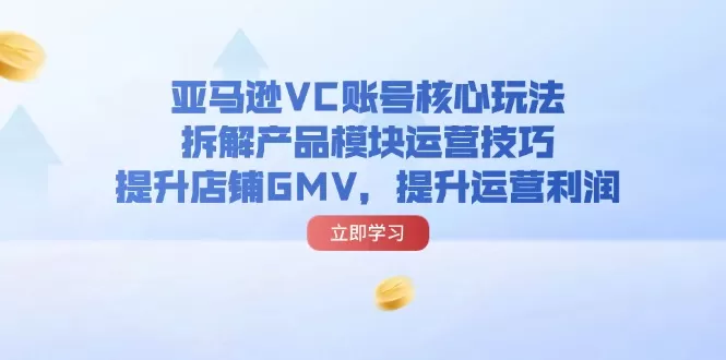 亚马逊VC账号核心玩法，拆解产品模块运营技巧，提升店铺GMV，提升运营利润 - 淘客掘金网-淘客掘金网