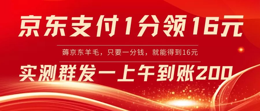 京东支付1分得16元实操到账200 - 淘客掘金网-淘客掘金网