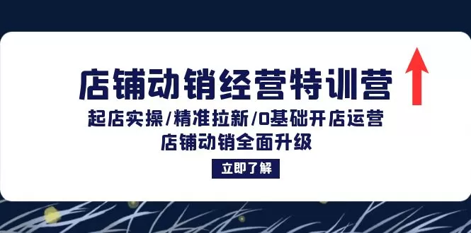 店铺动销经营特训营：起店实操/精准拉新/0基础开店运营/店铺动销全面升级 - 淘客掘金网-淘客掘金网