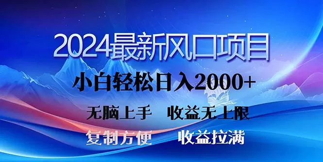 2024最新风口！三分钟一条原创作品，日入2000+，小白无脑上手，收益无上限 - 淘客掘金网-淘客掘金网