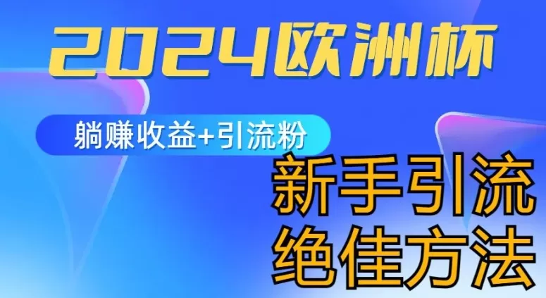 2024欧洲杯风口的玩法及实现收益躺赚+引流粉丝的方法，新手小白绝佳项目 - 淘客掘金网-淘客掘金网