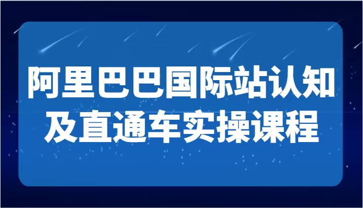 阿里巴巴国际站认知及直通车实操课-国际地产逻辑、国际站运营定位、TOP商家运营思路 - 淘客掘金网-淘客掘金网