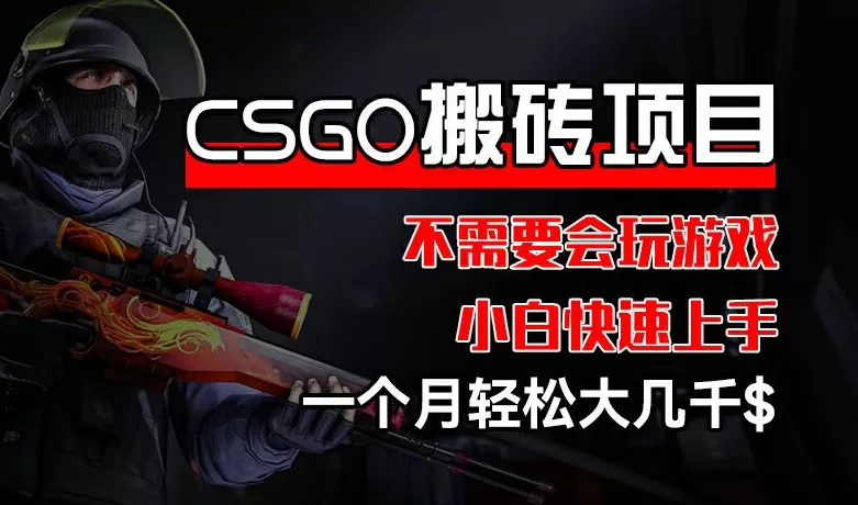 CSGO 装备搬砖项目，操作简单，不需要会玩游戏，小白也能快速上手，一个月轻松大几千 - 淘客掘金网-淘客掘金网