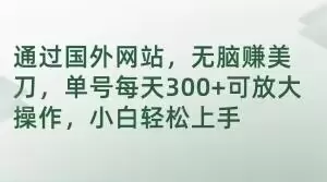 通过国外网站，无脑赚美刀，单号每天300+可放大操作，小白轻松上手【揭秘】 - 淘客掘金网-淘客掘金网