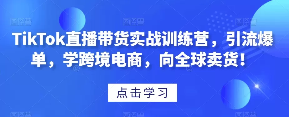 TikTok直播带货实战训练营，引流爆单，学跨境电商，向全球卖货！ - 淘客掘金网-淘客掘金网