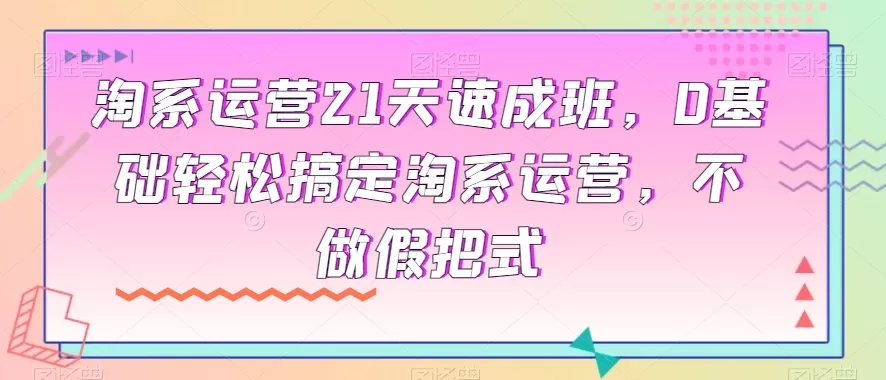 淘系运营21天速成班，0基础轻松搞定淘系运营，不做假把式 - 淘客掘金网-淘客掘金网