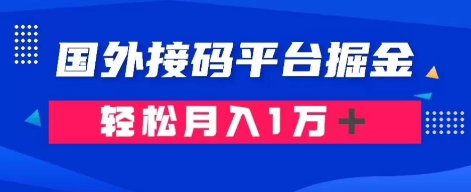 通过国外接码平台掘金：成本1.3，利润10＋，轻松月入1万＋【揭秘】 - 淘客掘金网-淘客掘金网