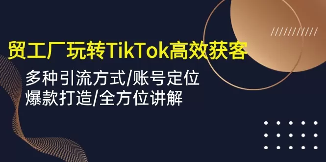 外贸工厂玩转TikTok高效获客，多种引流方式/账号定位/爆款打造/全方位讲解 - 淘客掘金网-淘客掘金网