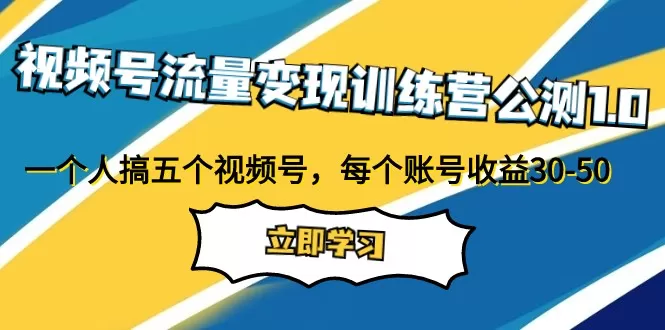 视频号流量变现训练营公测1.0：一个人搞五个视频号，每个账号收益30-50 - 淘客掘金网-淘客掘金网