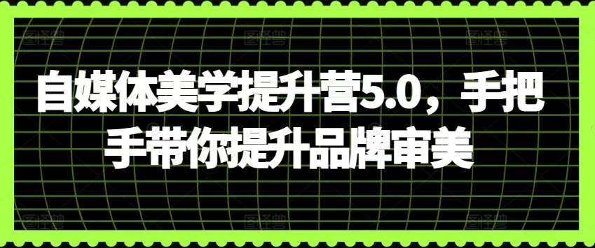 自媒体美学提升营5.0，手把手带你提升品牌审美 - 淘客掘金网-淘客掘金网