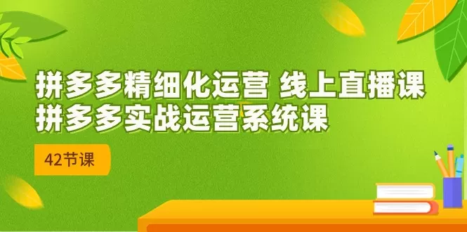 拼多多精细化运营 线上直播课：拼多多实战运营系统课（更新47节） - 淘客掘金网-淘客掘金网