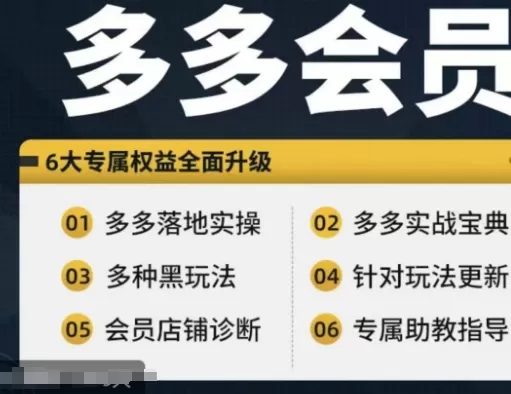 拼多多会员，拼多多实战宝典+实战落地实操，从新手到高阶内容全面覆盖 - 淘客掘金网-淘客掘金网