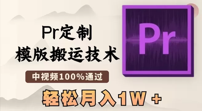 最新Pr定制模版搬运技术，中视频100%通过，几分钟一条视频，轻松月入1W＋ - 淘客掘金网-淘客掘金网