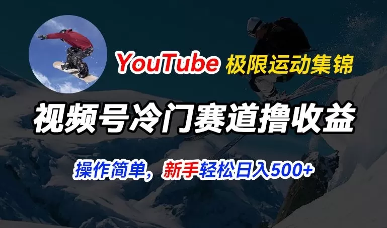 视频号冷门赛道撸收益，YouTube搬运极限运动集锦，暴力起号，操作简单流量高，轻松日入5张 - 淘客掘金网-淘客掘金网