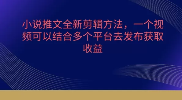 小说推文全新剪辑方法，一个视频可以结合多个平台去发布获取 - 淘客掘金网-淘客掘金网