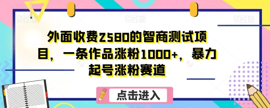 外面收费2580的智商测试项目，一条作品涨粉1000+，暴力起号涨粉赛道【揭秘】 - 淘客掘金网-淘客掘金网