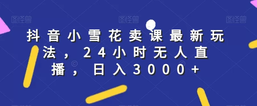 抖音小雪花卖课最新玩法，24小时无人直播，日入3000+【揭秘】 - 淘客掘金网-淘客掘金网