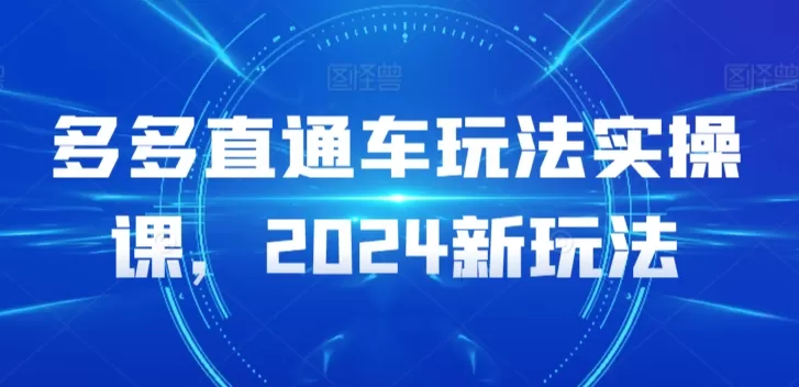 多多直通车玩法实操课，2024新玩法 - 淘客掘金网-淘客掘金网