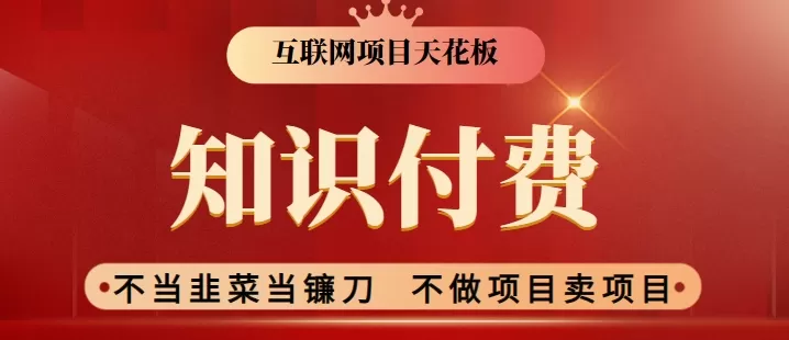 2024互联网项目天花板，新手小白也可以通过知识付费月入10W，实现财富自由 - 淘客掘金网-淘客掘金网