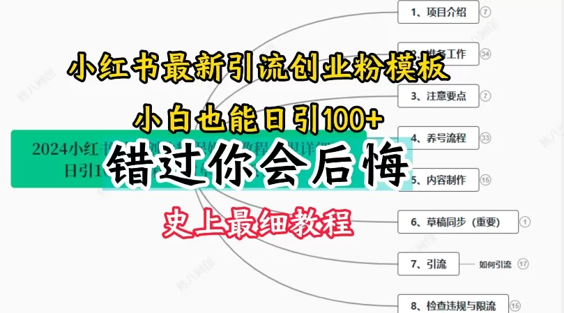 2024小红书引流创业粉史上最细教程，手把手教你引流 - 淘客掘金网-淘客掘金网