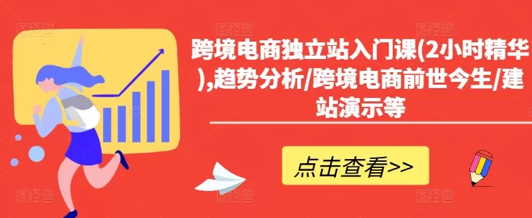 跨境电商独立站入门课(2小时精华),趋势分析/跨境电商前世今生/建站演示等 - 淘客掘金网-淘客掘金网