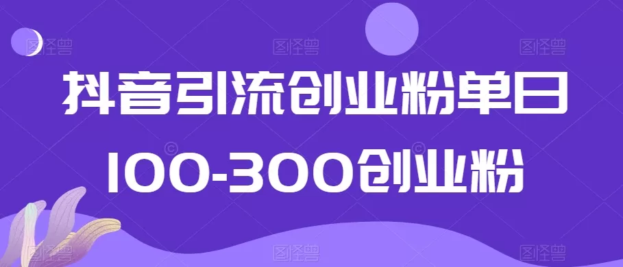 抖音引流创业粉单日100-300创业粉 - 淘客掘金网-淘客掘金网