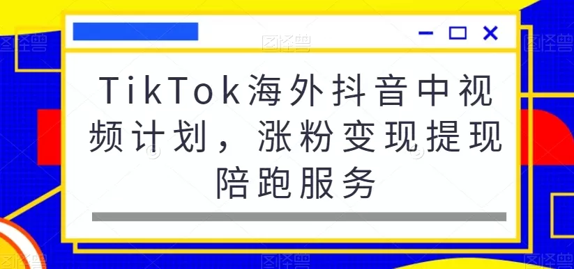 TikTok海外抖音中视频计划，涨粉变现提现陪跑服务 - 淘客掘金网-淘客掘金网