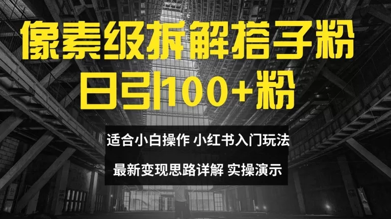 像素级拆解搭子粉，日引100+，小白看完可上手，最新变现思路详解 - 淘客掘金网-淘客掘金网