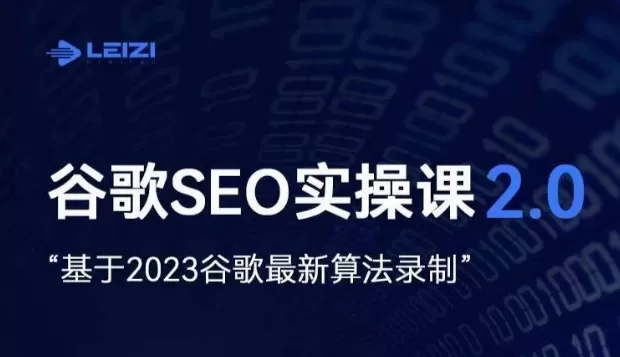 雷子·谷歌SEO 2.0实战课，独立站询盘自由必备，基于2023谷歌最新算法录制 - 淘客掘金网-淘客掘金网