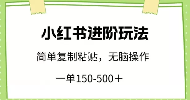 小红书进阶玩法，一单150-500+，简单复制粘贴，小白也能轻松上手 - 淘客掘金网-淘客掘金网