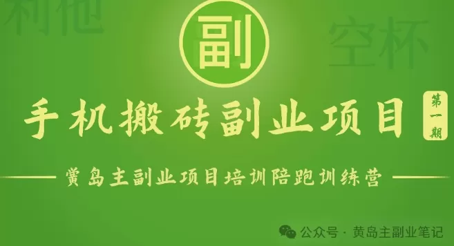 手机搬砖小副业项目训练营1.0，实测1小时收益50+，一部手机轻松日入100+ - 淘客掘金网-淘客掘金网