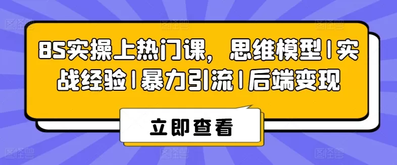 8S实操上热门课，思维模型|实战经验|暴力引流|后端变现 - 淘客掘金网-淘客掘金网